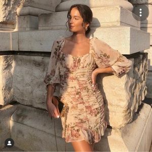 Zara viral sold out floral ruched dress